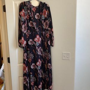 Floral Print Black Dress